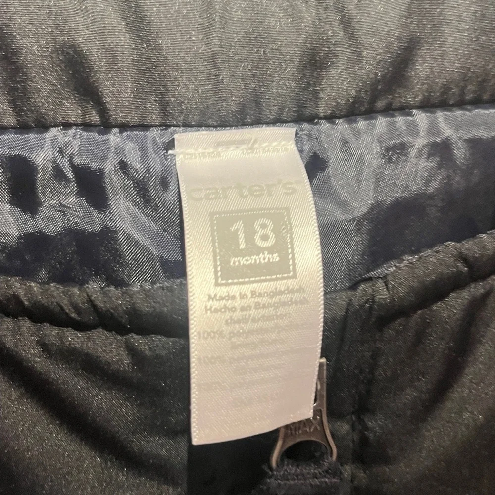 Carter’s Kids Boys Girls Snow Bib Ski Suit Snow Suit Size 18 Months Black